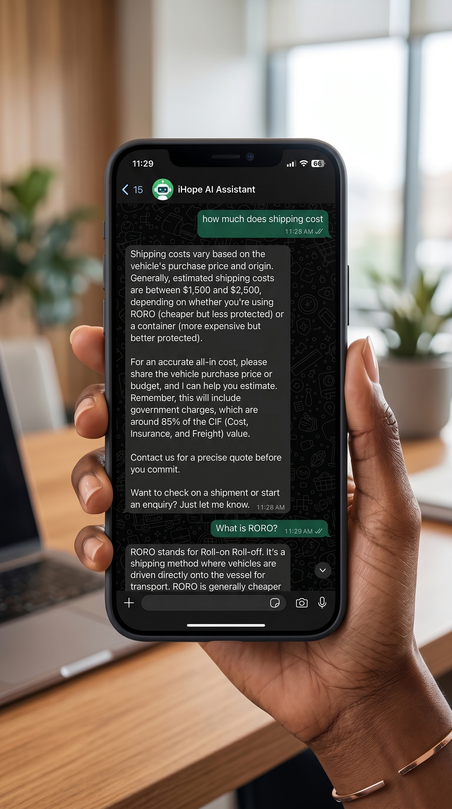iHope — WhatsApp AI receptionist