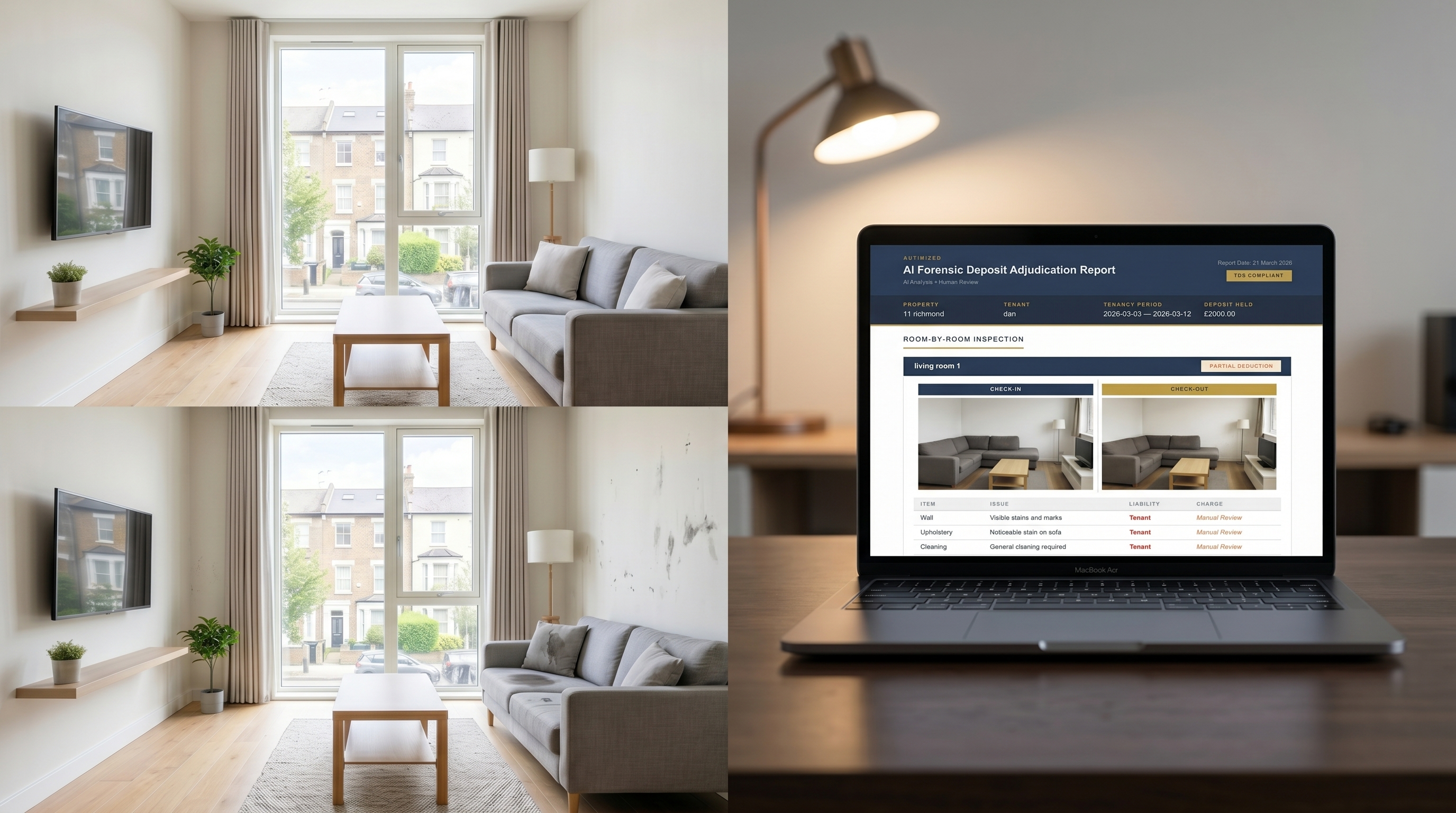 UK Lettings — property inspection and AI adjudication report